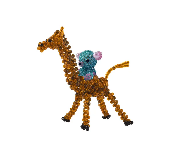 Beaded giraffe and beaded bear. — Stock Photo, Image