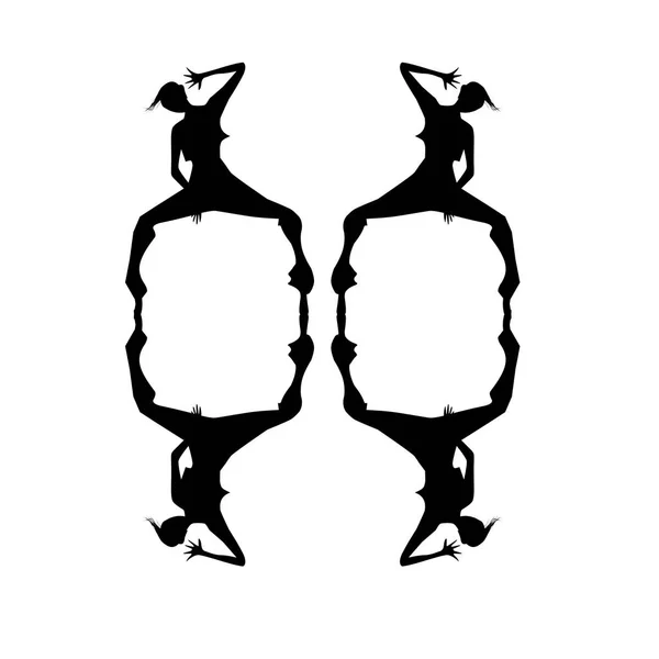 Dans eden kızlar siluetleri illüstrasyon izole.