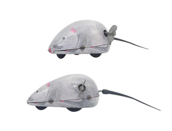 Isolated wind-up mouse toy. — Stock Photo, Image