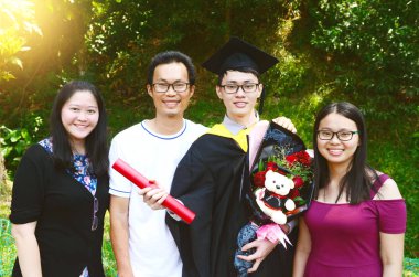 Asya mezuniyet. Eğitim kavramı.