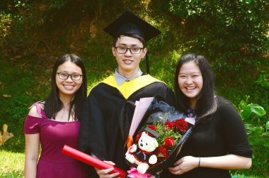 Asya mezuniyet. Eğitim kavramı.