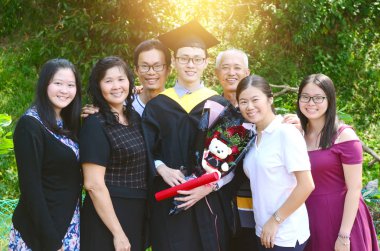 Asya mezuniyet. Eğitim kavramı.