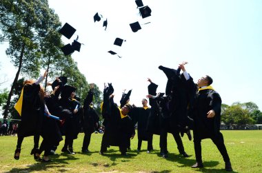 Genç Graduation.Education kavramı.