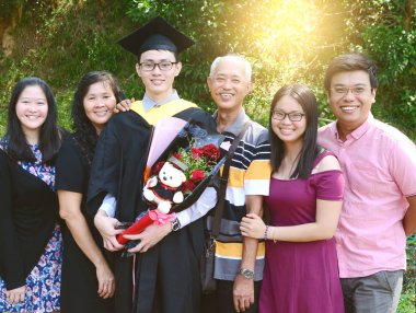 Asya mezuniyet. Eğitim kavramı.