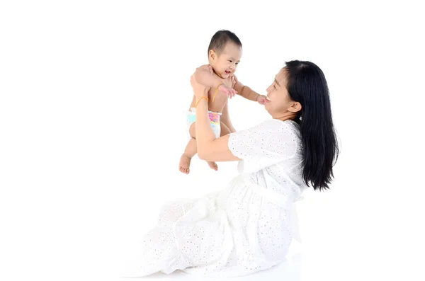Asiática Madre Con Lindo Hijo — Foto de Stock