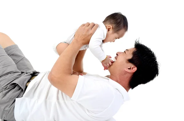 Asiático Padre Jugando Con Bebé Niño —  Fotos de Stock