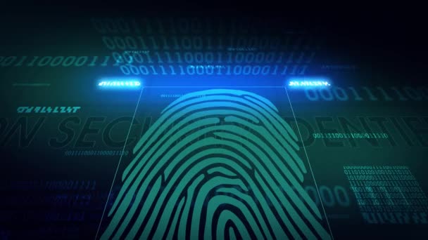 指紋のスキャン - のシステム バイオメトリック セキュリティ デバイス — ストック動画