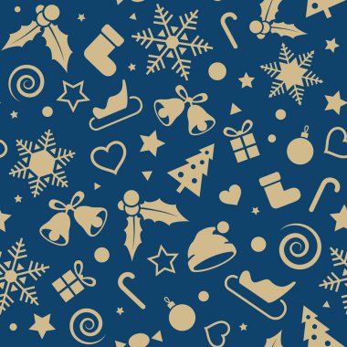 Noel ve Yeni Yıl pürüzsüz geçiyor. Hediye paketi kağıdı. Vektör xmas arkaplanı