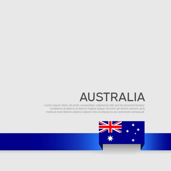 Fondo de bandera de Australia. Cinta bandera de color de Australia sobre un fondo blanco. 26 de enero Día de Australia. Cartel nacional. Diseño plano vectorial. Banner estatal australiano, cubierta — Archivo Imágenes Vectoriales
