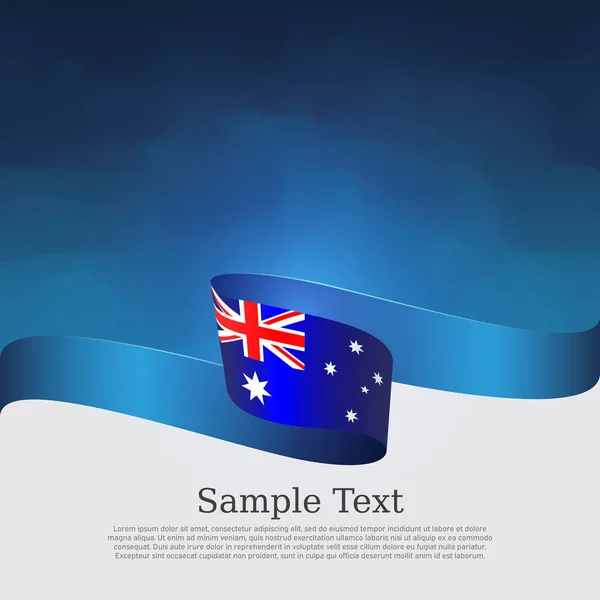 Фон флага Австралии. Волнистая лента цвета австралийского флага на синем белом фоне. Национальный плакат. Дизайн векторного флаера. 26 января австралийское знамя, обложка — стоковый вектор