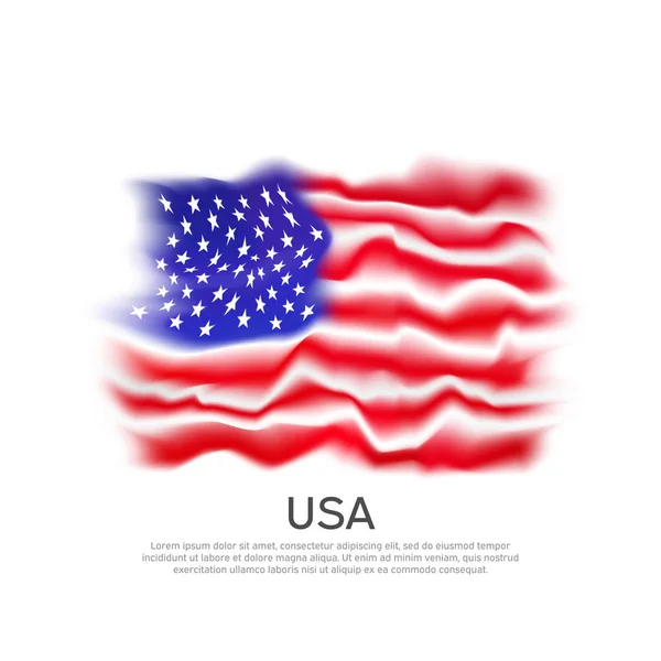 Fondo de bandera de Estados Unidos. Bandera abstracta de usa sobre fondo blanco. Cartel nacional americano. Diseño de grunge vectorial. Bandera patriótica estadoamericana, cubierta — Archivo Imágenes Vectoriales