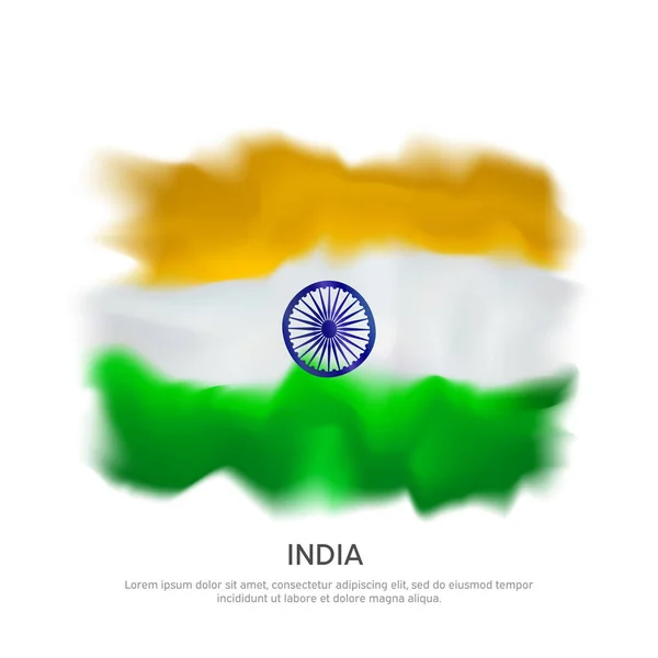 Bandera abstracta de la India sobre fondo blanco para el diseño creativo. Fondo de dibujo abstracto gráfico. Plantilla patriótica india. Bandera india diseño de vectores — Archivo Imágenes Vectoriales