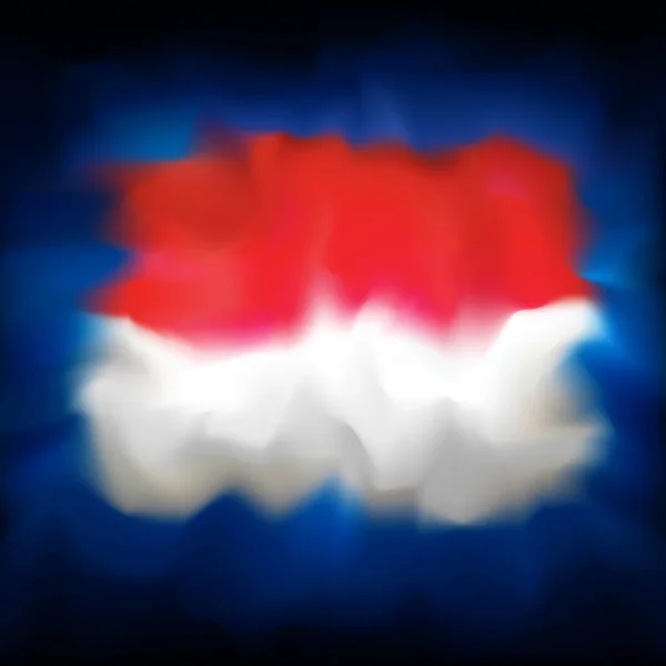 Bandera abstracta de la indonesia sobre fondo celeste oscuro para un diseño creativo. Bandera de Indonesia. Fondo abstracto borroso. Indonesia vector patriótico nacional, plantilla — Vector de stock