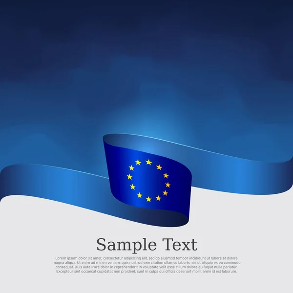 Флаг Европейского Союза Голубой Волнистой Лентой Белом Фоне Фон Флага — стоковый вектор
