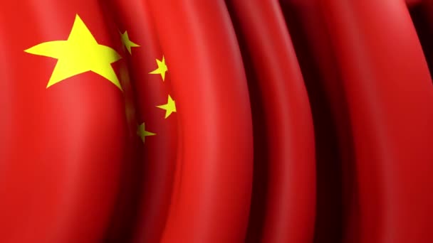 Çin Ulusal Bayrak Sallıyor Şenlikli Vatansever Tasarım Pankart Tasarımı Için — Stok video