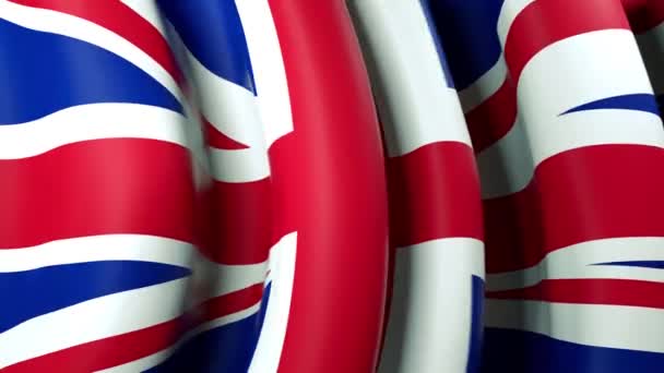 Reino Unido Gran Bandera Británica Para Diseño Banners Ondeando Fondo — Vídeo de stock