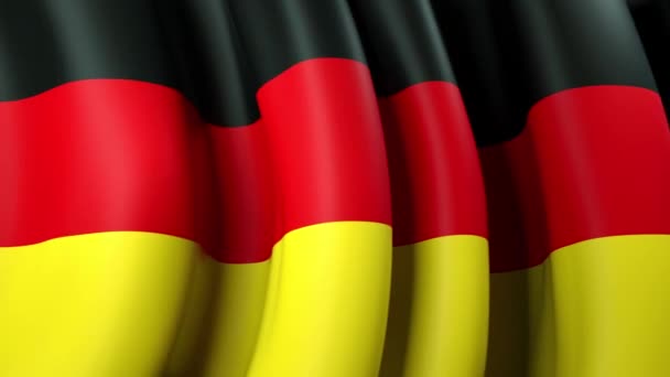 バナーデザインのためのドイツの旗を振って ドイツの旗のアニメーションの背景を振って ドイツの休日のデザイン シームレスなループ — ストック動画