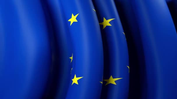 Unia Europejska Macha Flagą Projekt Chorągwi Macha Flagą Unii Europejskiej — Wideo stockowe