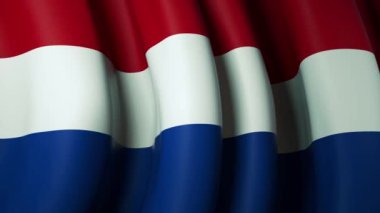 Hollanda bayrak tasarımı için bayrak sallıyor. Hollanda bayrağı sallıyor. Hollanda şenlik tasarımı. Kusursuz döngü