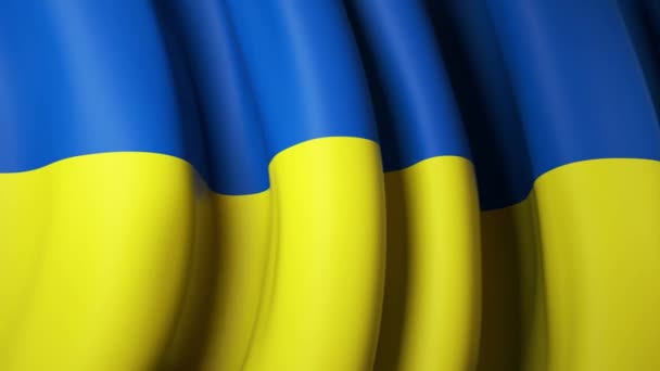 Lambaikan Bendera Ukrain Untuk Desain Spanduk Ukraina Melambaikan Bendera Animasi — Stok Video