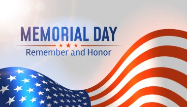 ABD 'de Anma Günü' nde harfler hatırlanacak ve onurlandırılacak. Birleşik Devletler Silahlı Kuvvetleri 'nde görev yaparken ölen askerlerin anısına ve onuruna bir tatil. Vektör pankartı