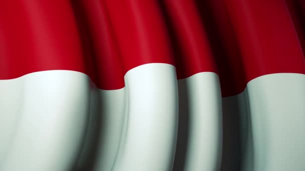 バナーデザインのためのインドネシアの旗を振ってください インドネシアの国旗を振ってアニメーション化された背景 愛国的なデザインだ インドネシアの祝日 シームレスなループ — ストック動画