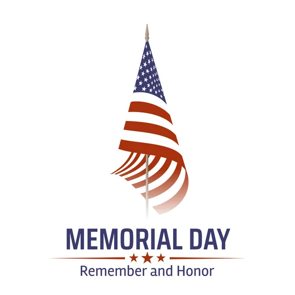 Memorial Day Usa Lettering Remember Honor Holiday Memory Honor Soldiers — Stock Vector