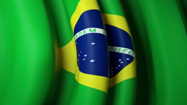 Brazilië Zwaaiende Vlag Voor Banner Ontwerp Geanimeerde Achtergrond Braziliaanse Zwaaiende — Stockvideo