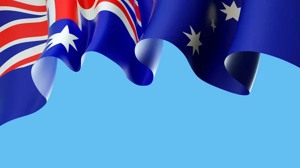 Австралия Размахивает Флагом Голубом Небе Дизайна Баннеров Австралийский Национальный Флаг — стоковое фото
