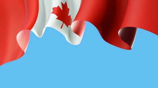 Canadá Acenando Bandeira Céu Azul Para Design Banner Bandeira Acenação — Fotografia de Stock