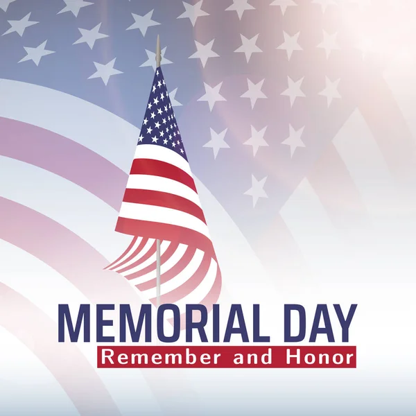 Memorial Day in United States with lettering remember and honor. Holiday of memory and honor of soldiers, military personnel who died while serving in the US Armed forces. Vector banner