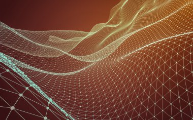 Çokgen alanı düşük Poli koyu arka plan, 3d render