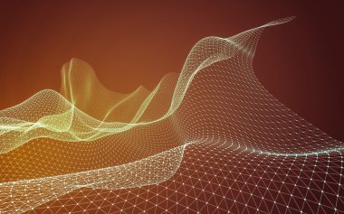 Çokgen alanı düşük Poli koyu arka plan, 3d render