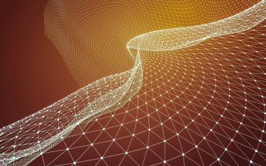 Çokgen alanı düşük Poli koyu arka plan, 3d render