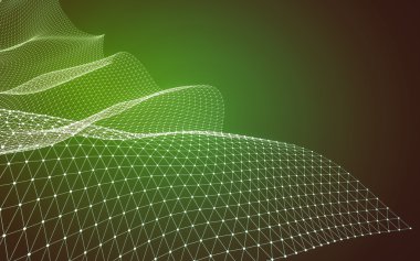 Çokgen alanı düşük Poli koyu arka plan, 3d render