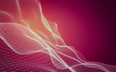 Çokgen alanı düşük Poli koyu arka plan, 3d render