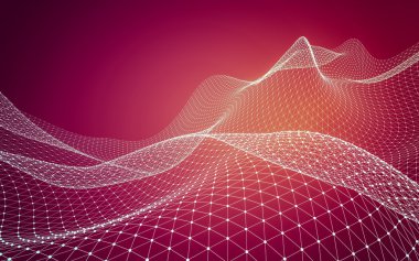 Çokgen alanı düşük Poli koyu arka plan, 3d render