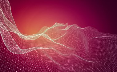 Çokgen alanı düşük Poli koyu arka plan, 3d render