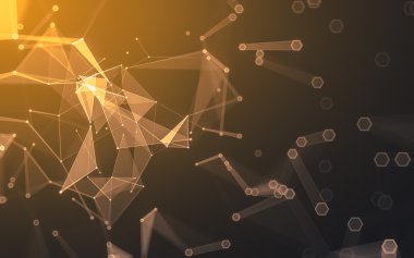 Çokgen alanı düşük Poli koyu arka plan, 3d render