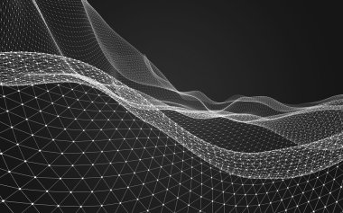 Çokgen alanı düşük Poli koyu arka plan, 3d render