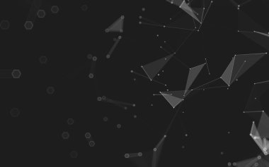 Çokgen alanı düşük Poli koyu arka plan, 3d render