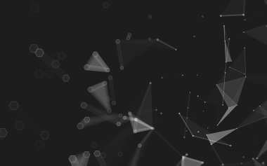 Çokgen alanı düşük Poli koyu arka plan, 3d render