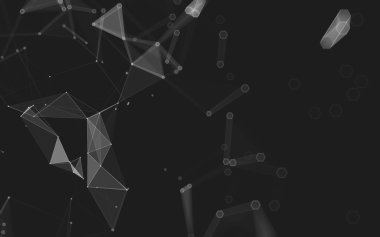 Çokgen alanı düşük Poli koyu arka plan, 3d render