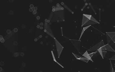 Çokgen alanı düşük Poli koyu arka plan, 3d render