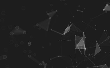 Çokgen alanı düşük Poli koyu arka plan, 3d render