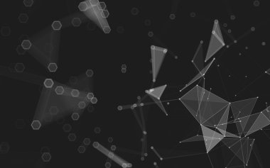 Çokgen alanı düşük Poli koyu arka plan, 3d render