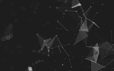 Çokgen alanı düşük Poli koyu arka plan, 3d render