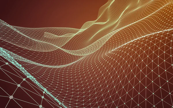 Çokgen alanı düşük Poli koyu arka plan, 3d render