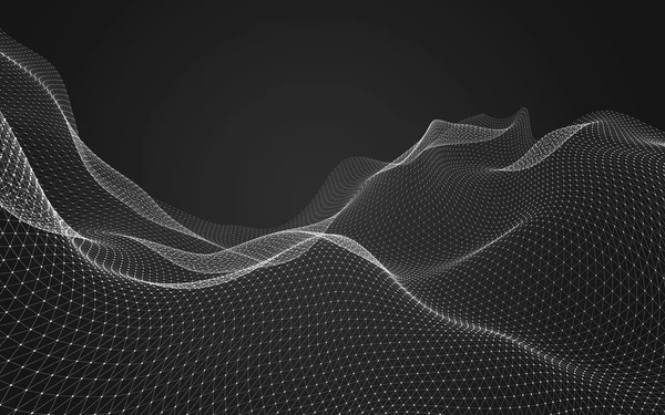 Çokgen alanı düşük Poli koyu arka plan, 3d render