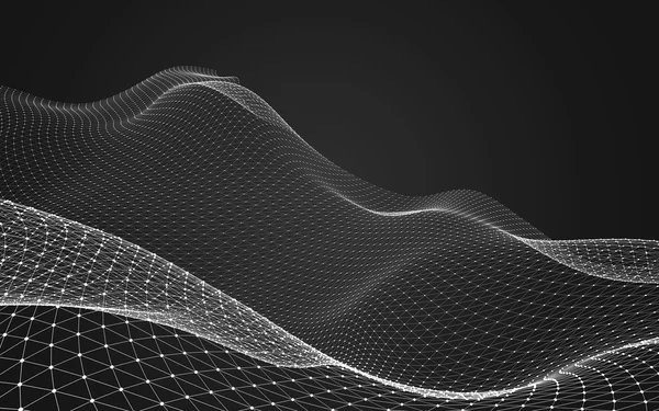 Çokgen alanı düşük Poli koyu arka plan, 3d render